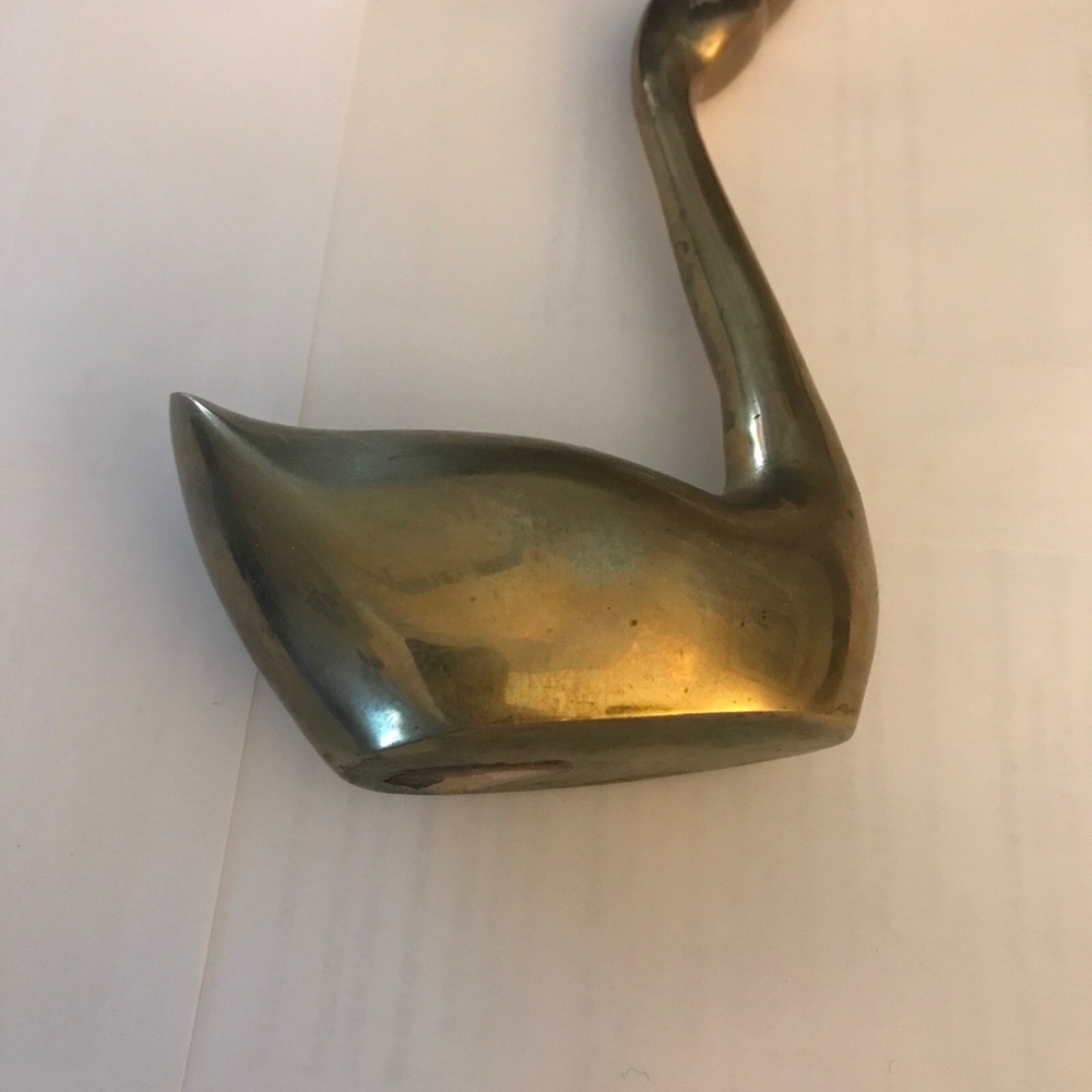 Vintage Elegant Brass Swan Figure